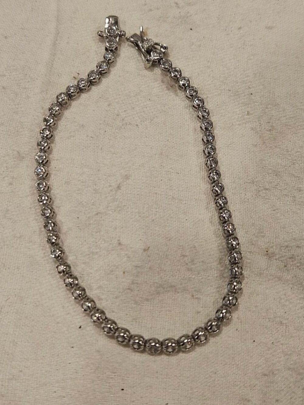 Classic 925 Sterling Silver CN Clear CZ Tennis Bracelet Elegant 7.25"